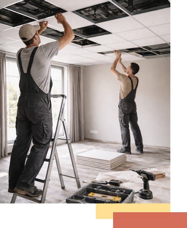 Замена плит подвесного потолка в Красноуфимске быстро и качественно