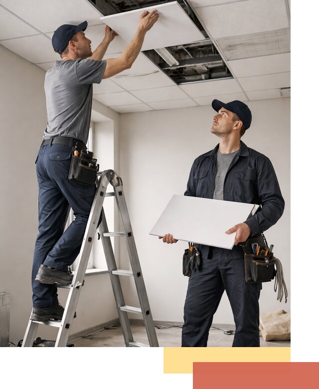 Обслуживание подвесного потолка в Красноуфимске — ремонт и чистка