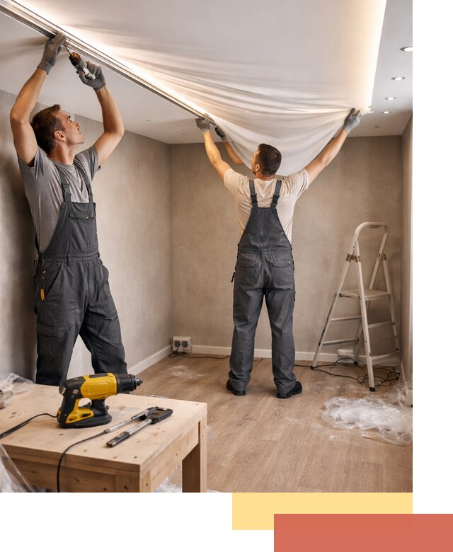 Монтаж натяжного потолка с подсветкой в Красноуфимске цена и сроки