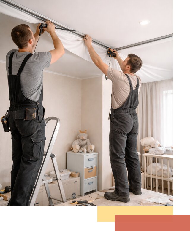 Монтаж натяжного потолка в детской комнате в Красноуфимске