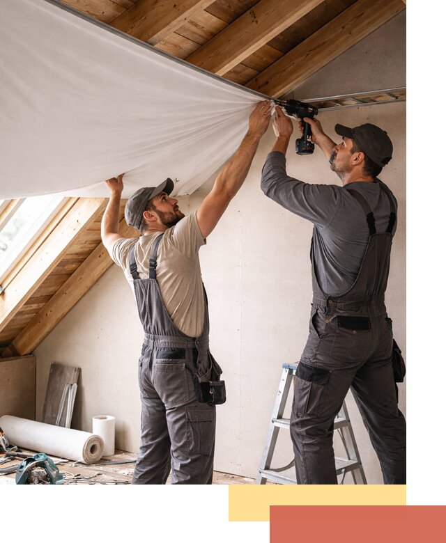 Монтаж натяжного потолка в мансарде в Красноуфимске