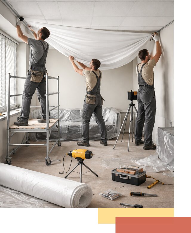 Монтаж натяжного потолка в офисе в Красноуфимске