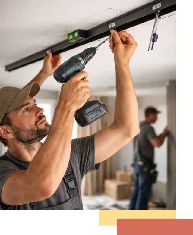 Установка трековых светильников в натяжной потолок в Красноуфимске