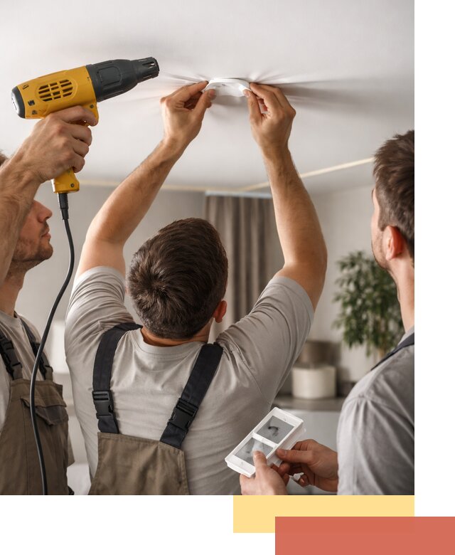 Ремонт прокола полотна натяжного потолка в Красноуфимске