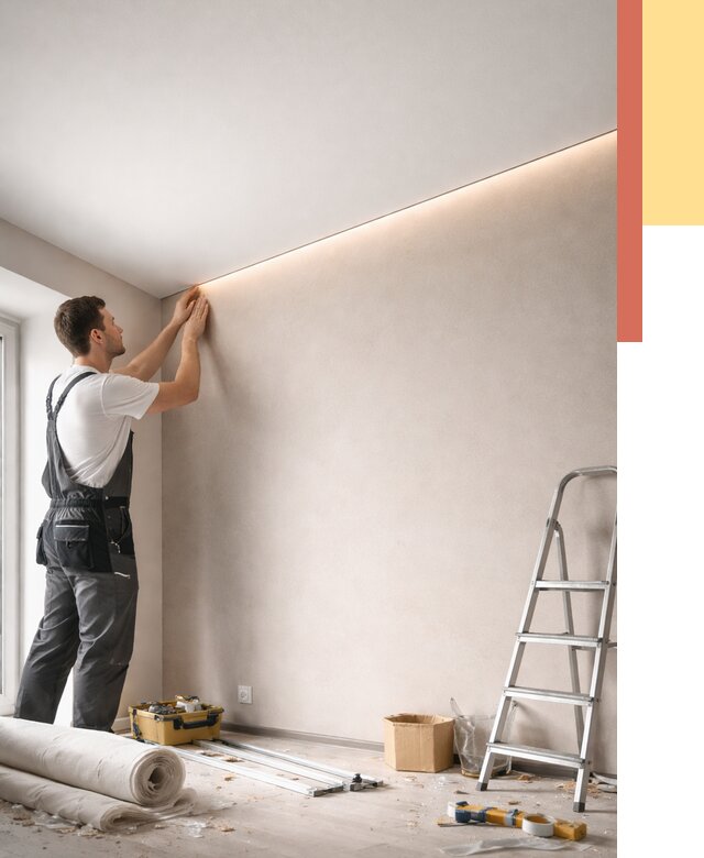 Теневые натяжные потолки в Красноуфимске от 8329 руб. под ключ | ОТДЕЛОЧНИК-Крф