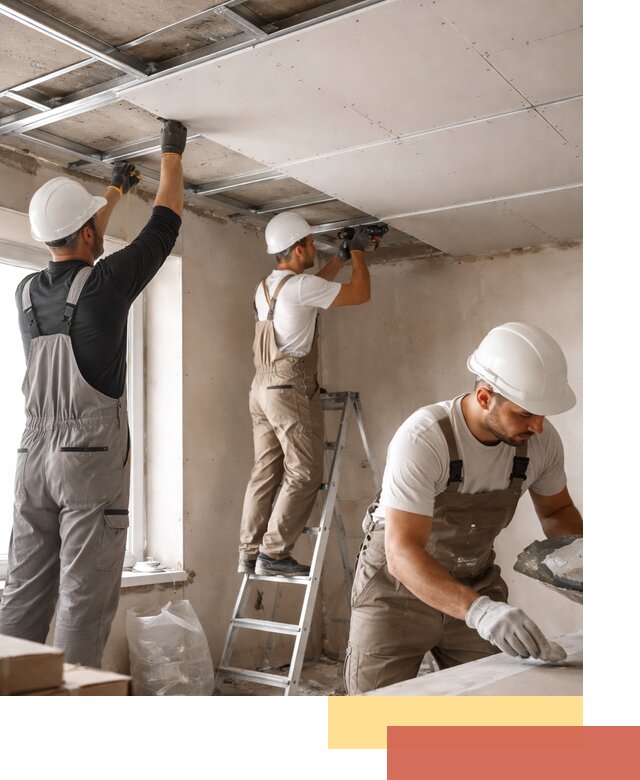 Одноуровневый потолок из гипсокартона в Красноуфимске — монтаж и отделка