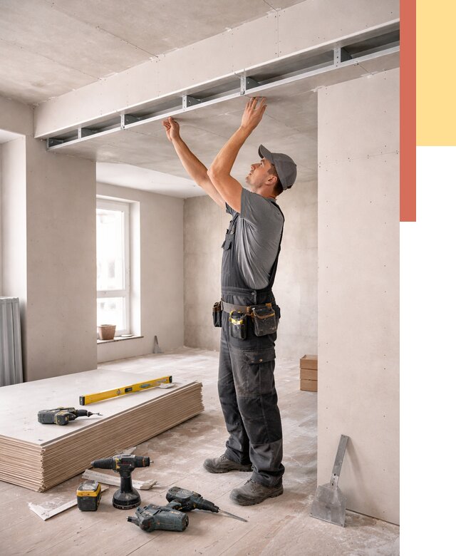 Потолок из гипсокартона с нишей в Красноуфимске от 1270 руб. под ключ | ОТДЕЛОЧНИК-Крф