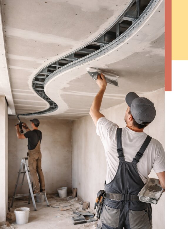 Криволинейный потолок из гипсокартона в Красноуфимске от 2133 руб./м2 | ОТДЕЛОЧНИК-Крф