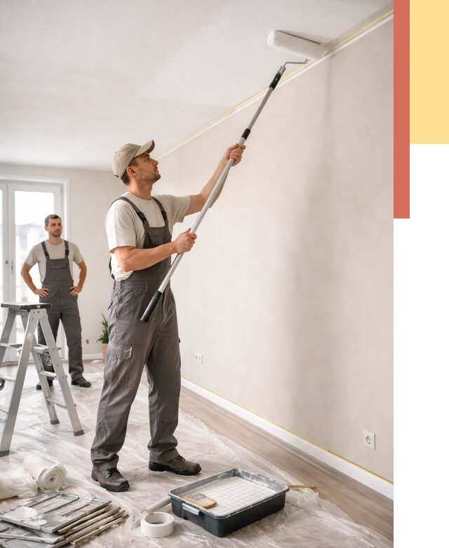 Покраска потолка из гипсокартона в Красноуфимске от 4571 руб./м2 — услуги под ключ | ОТДЕЛОЧНИК-Крф