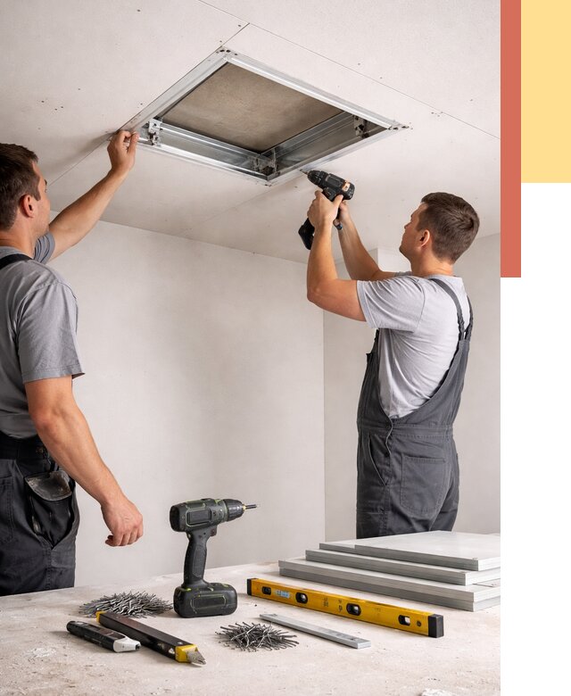 Установка люка в потолок ГКЛ в Красноуфимске от 2539 руб. под ключ | ОТДЕЛОЧНИК-Крф