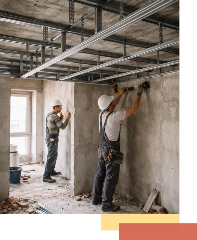 Монтаж каркаса потолка из профильного профиля в Красноуфимске