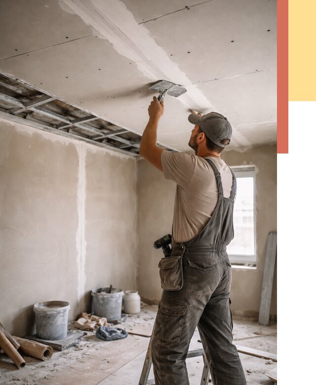 Ремонт потолка из гипсокартона в Красноуфимске от 660 руб./м² — быстро и недорого | ОТДЕЛОЧНИК-Крф