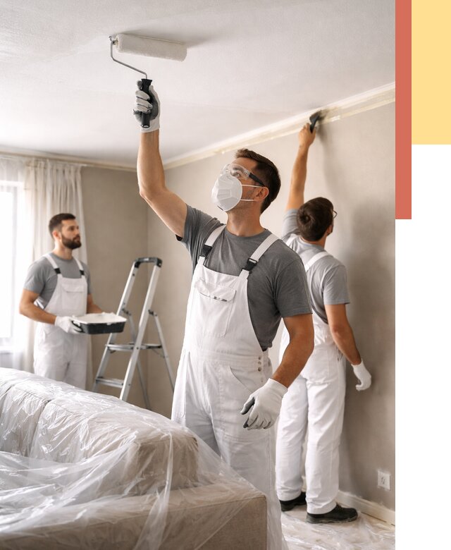 Покраска потолка водоэмельсионной краской в Красноуфимске от 2235 руб/м² — услуги под ключ | ОТДЕЛОЧНИК-Крф