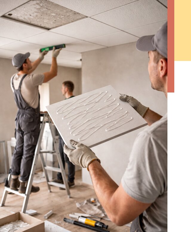 Монтаж потолочной плитки в Красноуфимске от 4571 руб. — быстро и недорого | ОТДЕЛОЧНИК-Крф