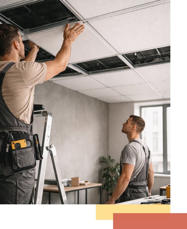 Монтаж потолочной плитки в Красноуфимске качественно и в срок