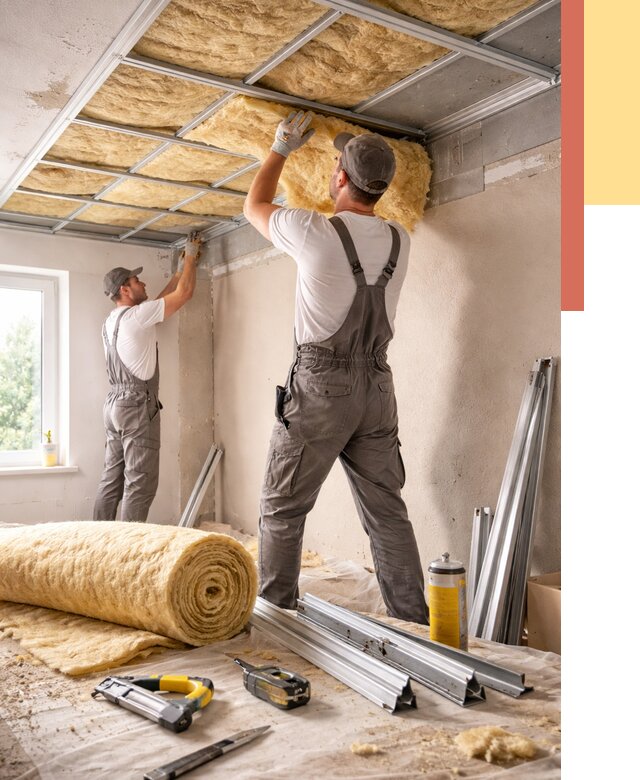 Утепление потолка в Красноуфимске от 7313 руб/м2 — недорого, быстро, под ключ | ОТДЕЛОЧНИК-Крф