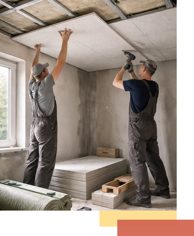 Шумоизоляция потолка панелями ЗИПС в Красноуфимске